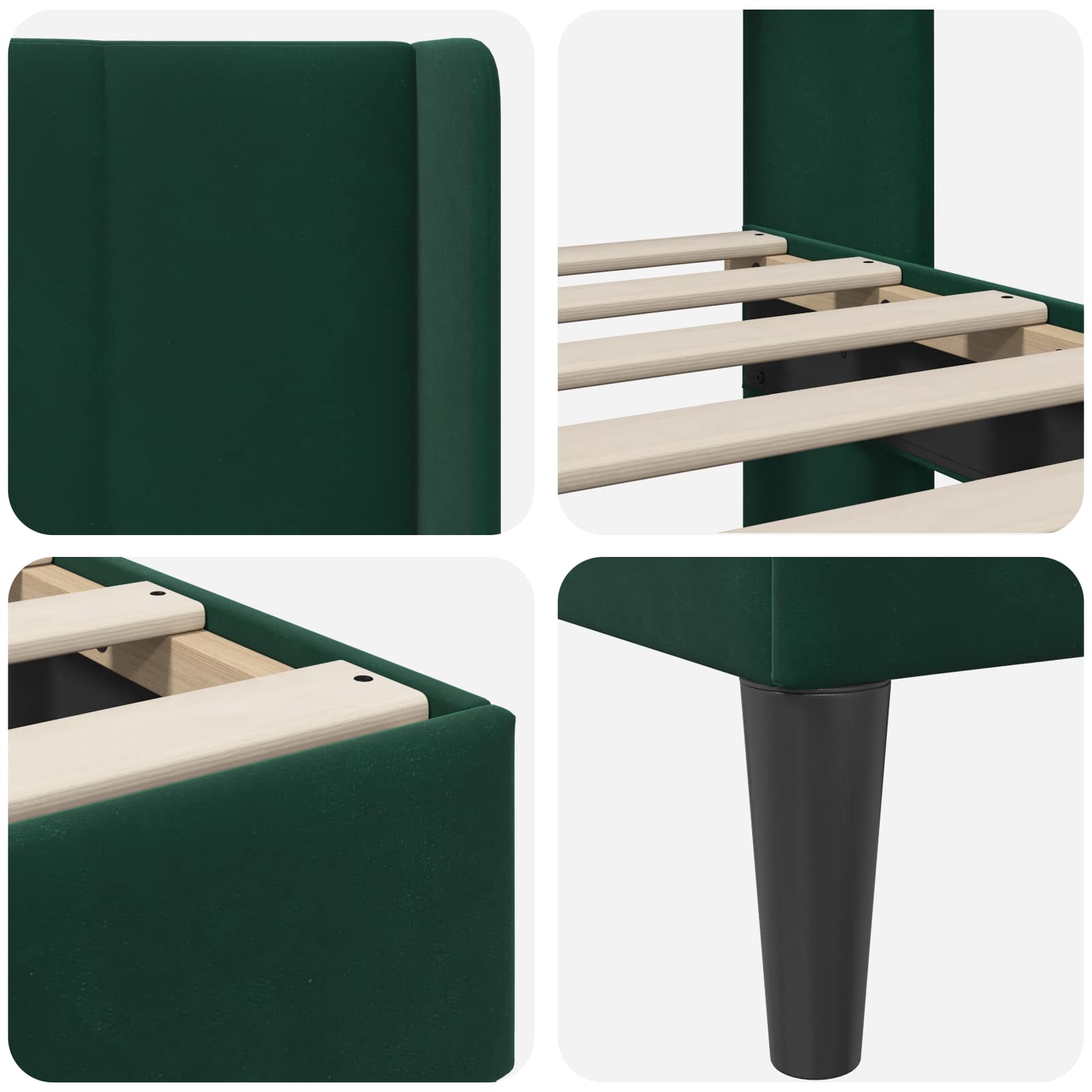 Estructura de cama Verde oscuro 100 x 200 cm Terciopelo