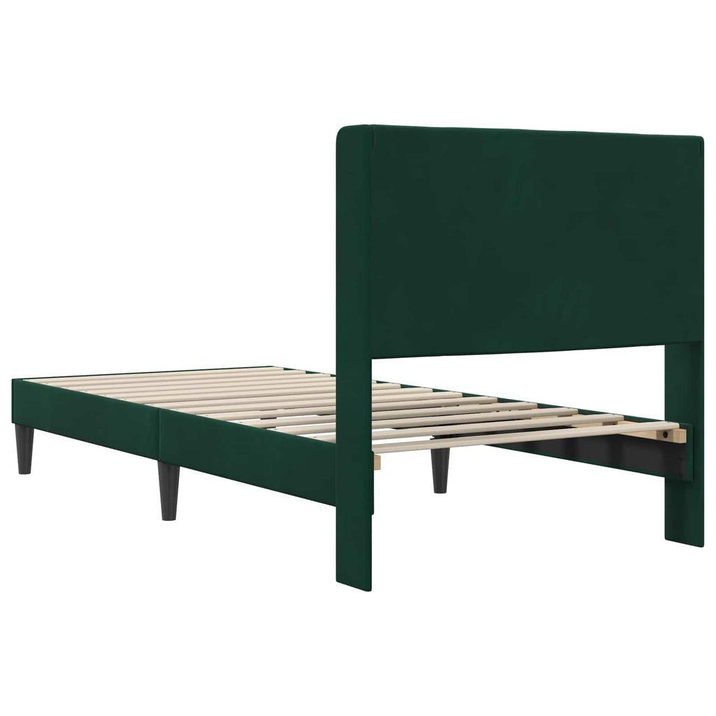Estructura de cama Verde oscuro 100 x 200 cm Terciopelo