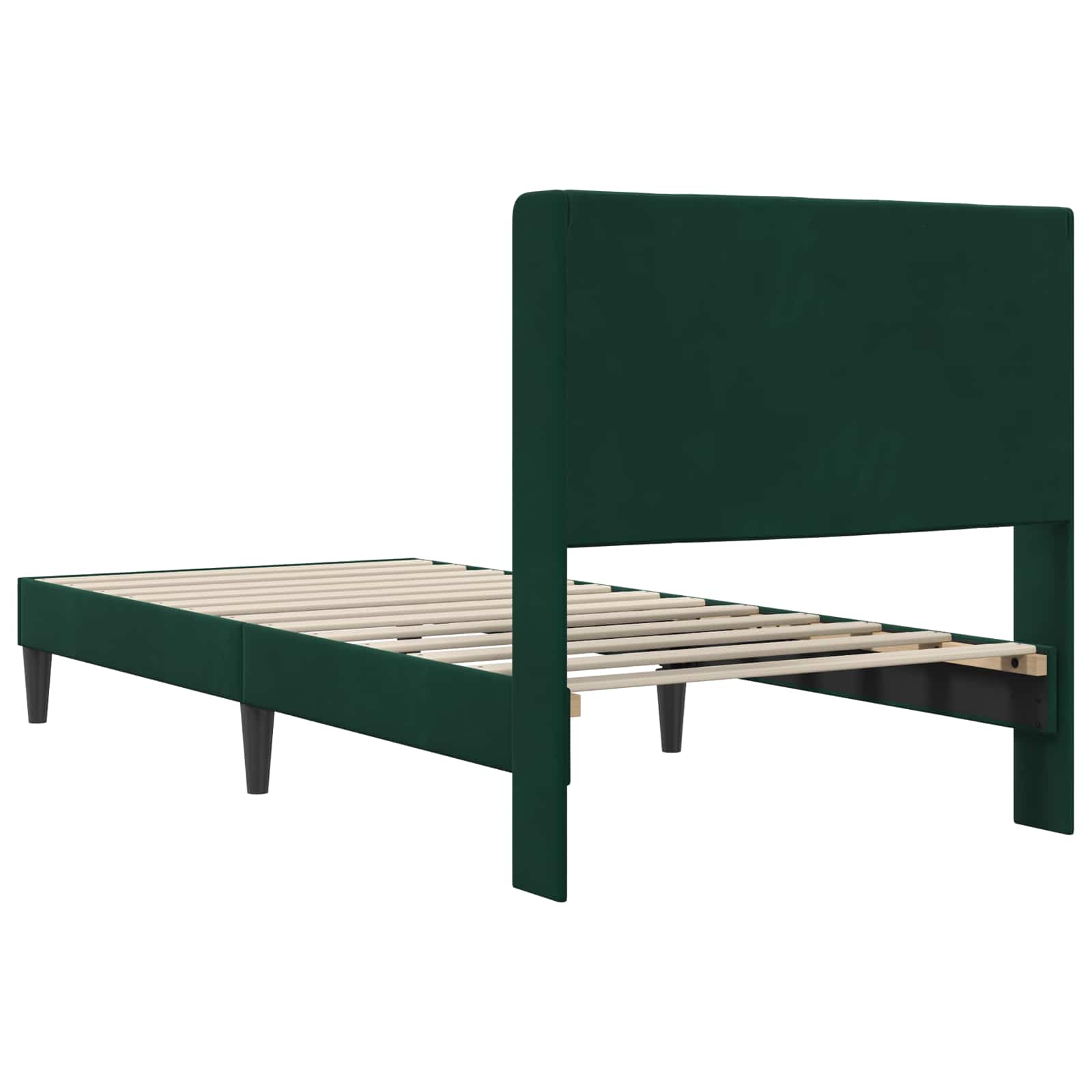 Estructura de cama Verde oscuro 100 x 200 cm Terciopelo