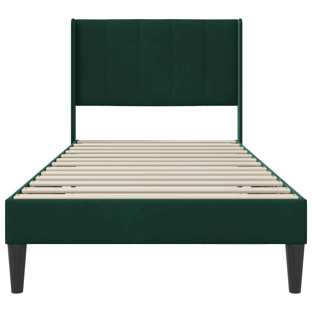 Estructura de cama Verde oscuro 100 x 200 cm Terciopelo