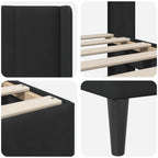 Estructura de cama con cabecera Negro 100 x 200 cm Terciopelo