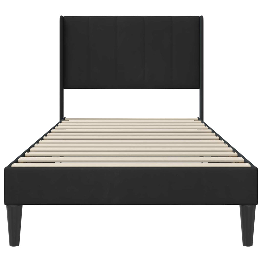 Estructura de cama con cabecera Negro 100 x 200 cm Terciopelo