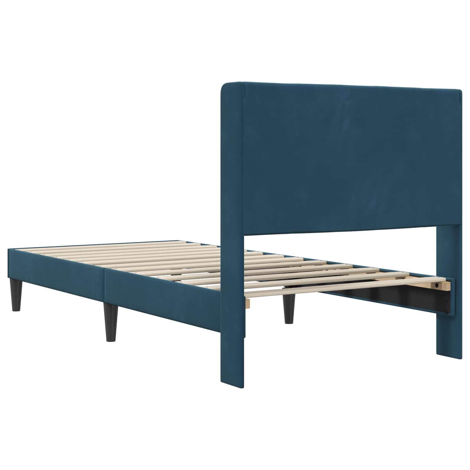 Estructura de cama con cabecera Azul 100 x 200 cm Terciopelo