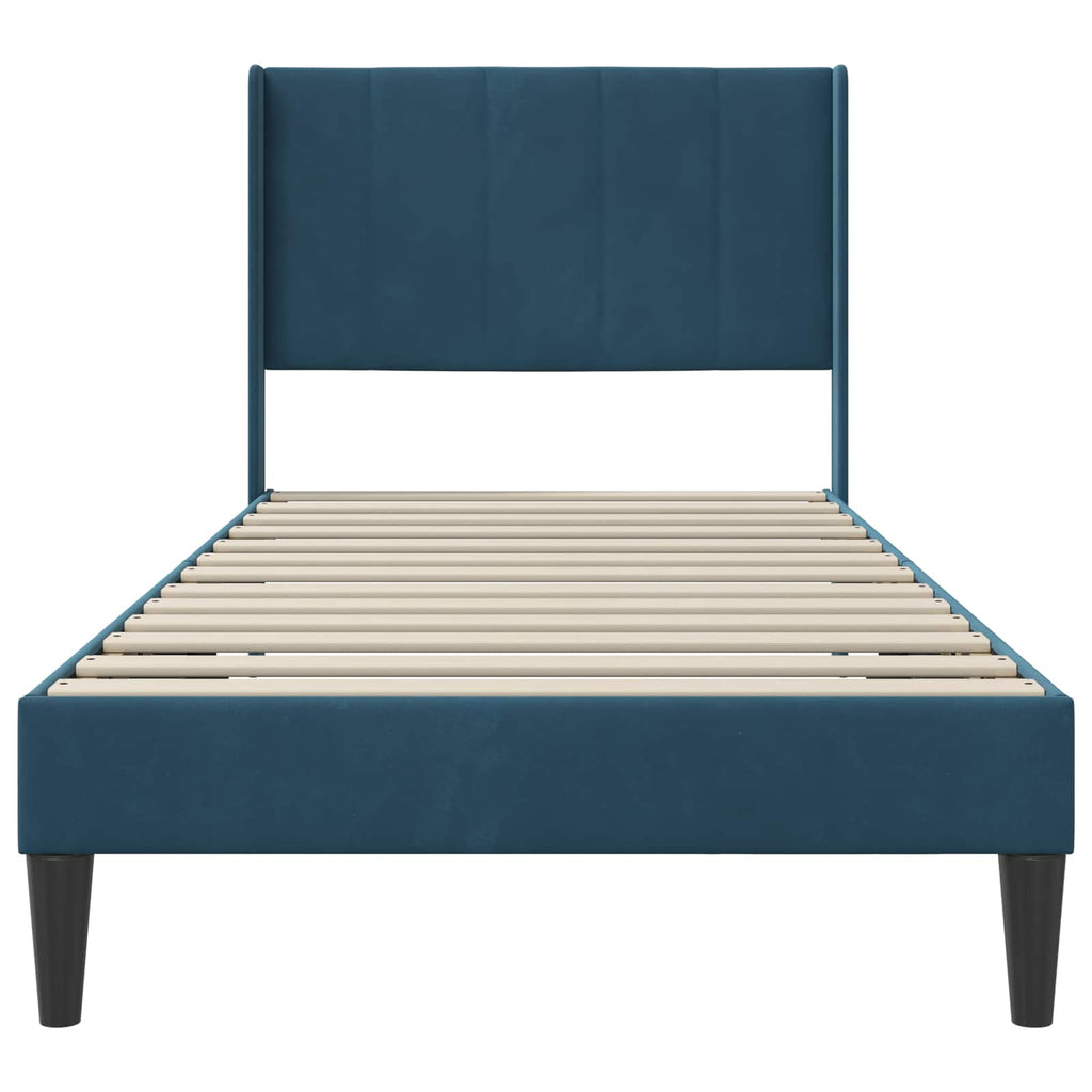 Estructura de cama con cabecera Azul 100 x 200 cm Terciopelo
