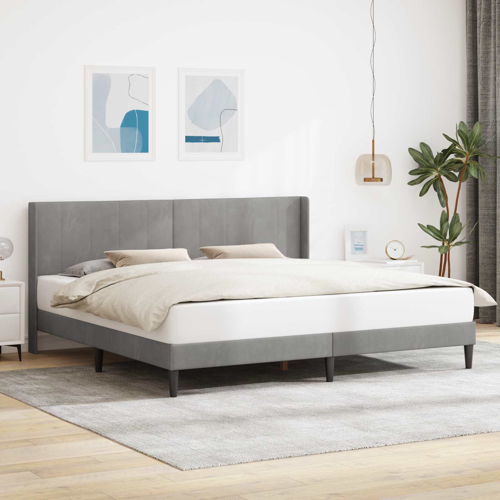 Estrutura de cama com cabeceira Preto 100 x 200 cm Veludo