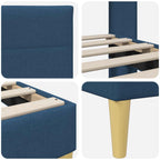 Estructura de cama con cabecera Azul 100 x 200 cm Tela