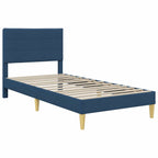 Estructura de cama con cabecera Azul 100 x 200 cm Tela