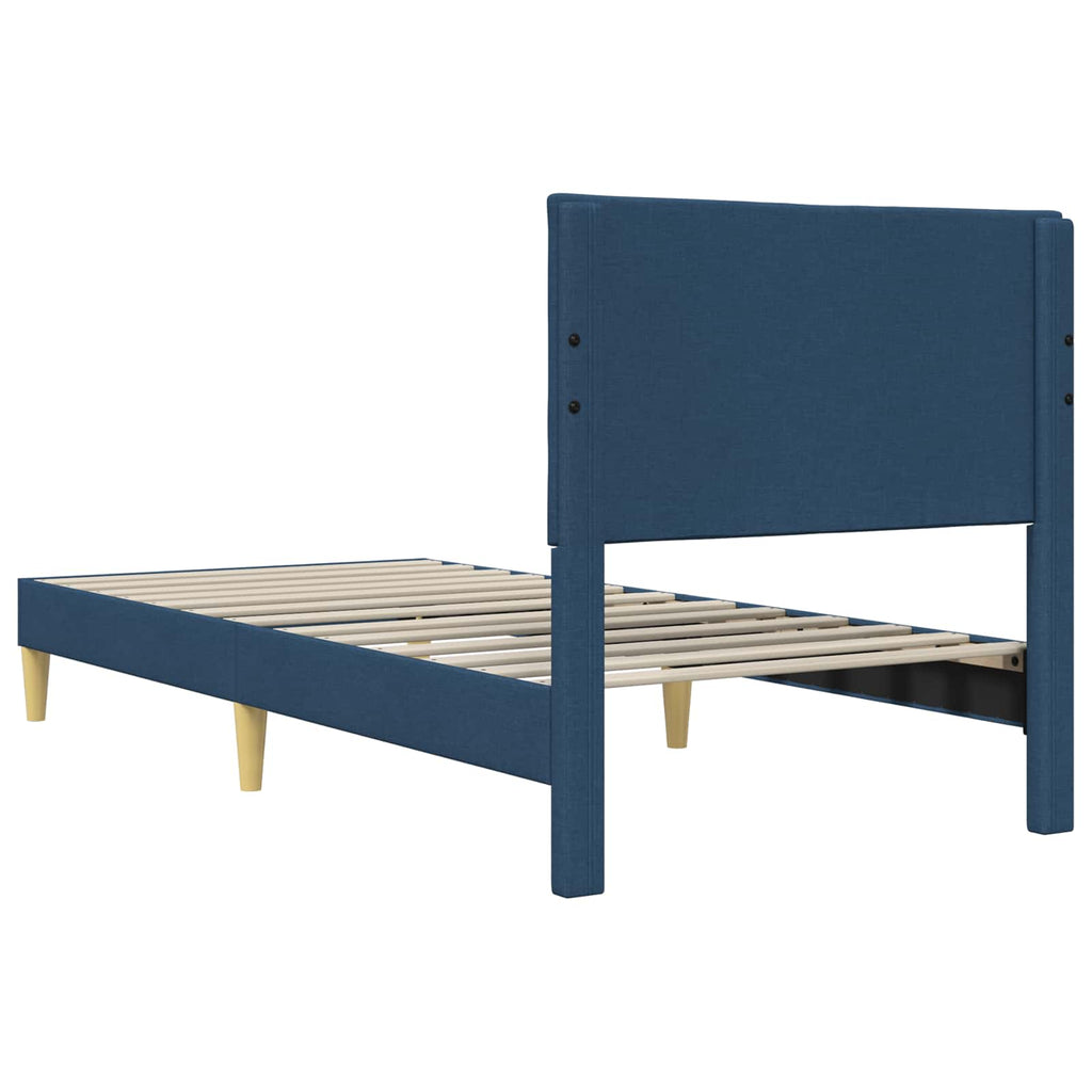 Estructura de cama con cabecera Azul 100 x 200 cm Tela