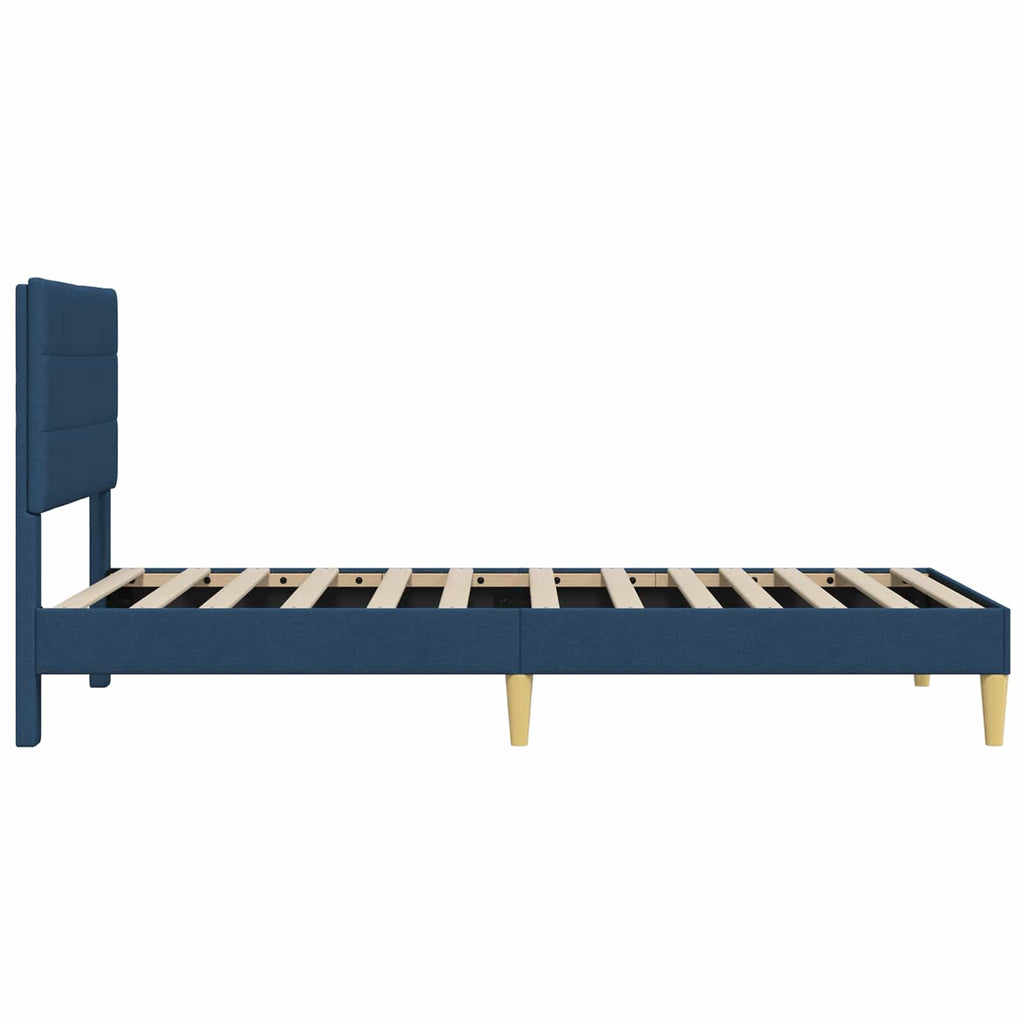 Estructura de cama con cabecera Azul 100 x 200 cm Tela