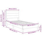 Estructura de cama con cabecera Azul 100 x 200 cm Tela