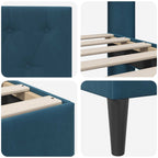Estructura de cama con cabecera Azul 100 x 200 cm Terciopelo