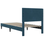 Estructura de cama con cabecera Azul 100 x 200 cm Terciopelo