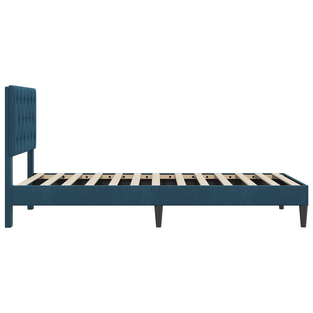 Estructura de cama con cabecera Azul 100 x 200 cm Terciopelo