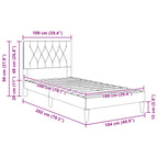 Estructura de cama con cabecera Azul 100 x 200 cm Terciopelo