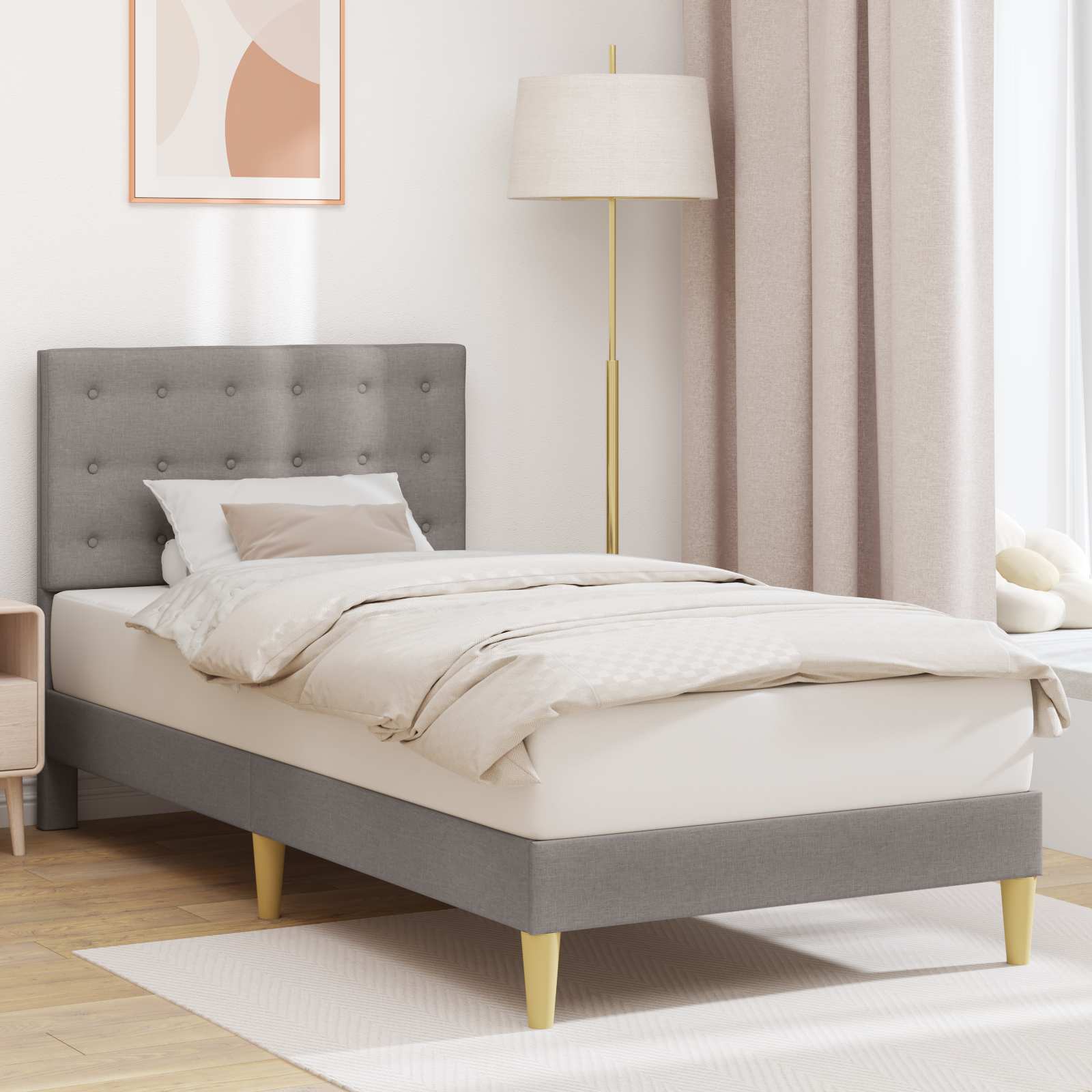 Kids' bed with headboard Jeans Blue 80 x 160 cm fabric