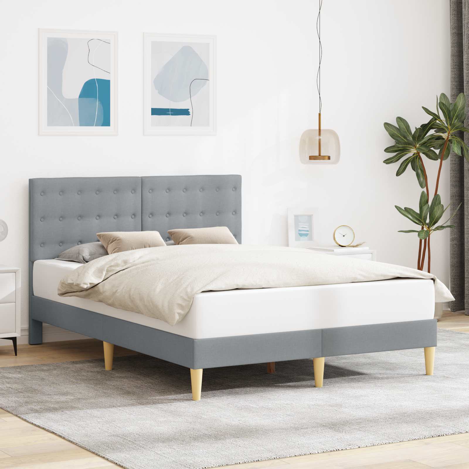 Kids' bed with headboard Jeans Blue 80 x 160 cm fabric