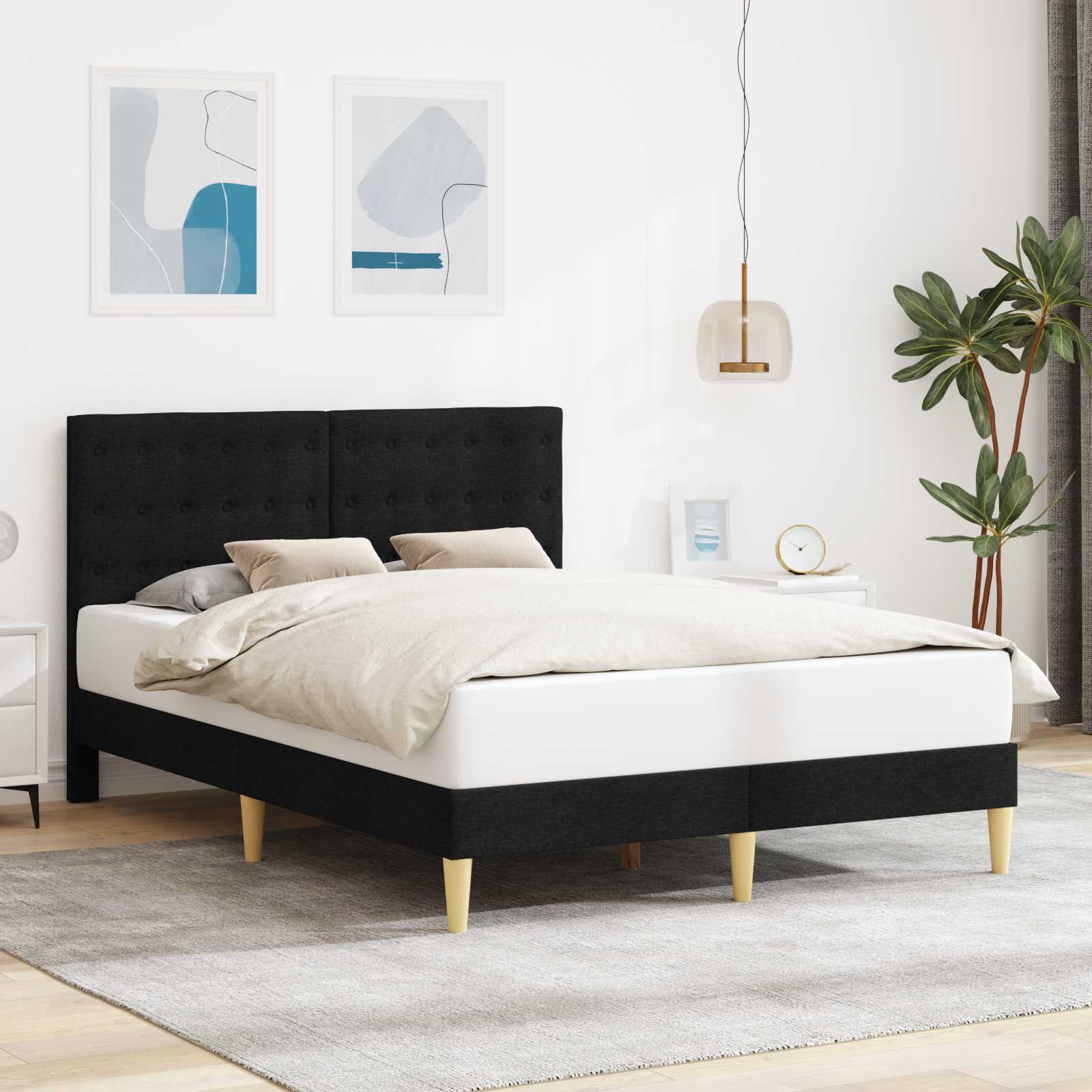 Kids' bed with headboard Jeans Blue 80 x 160 cm fabric