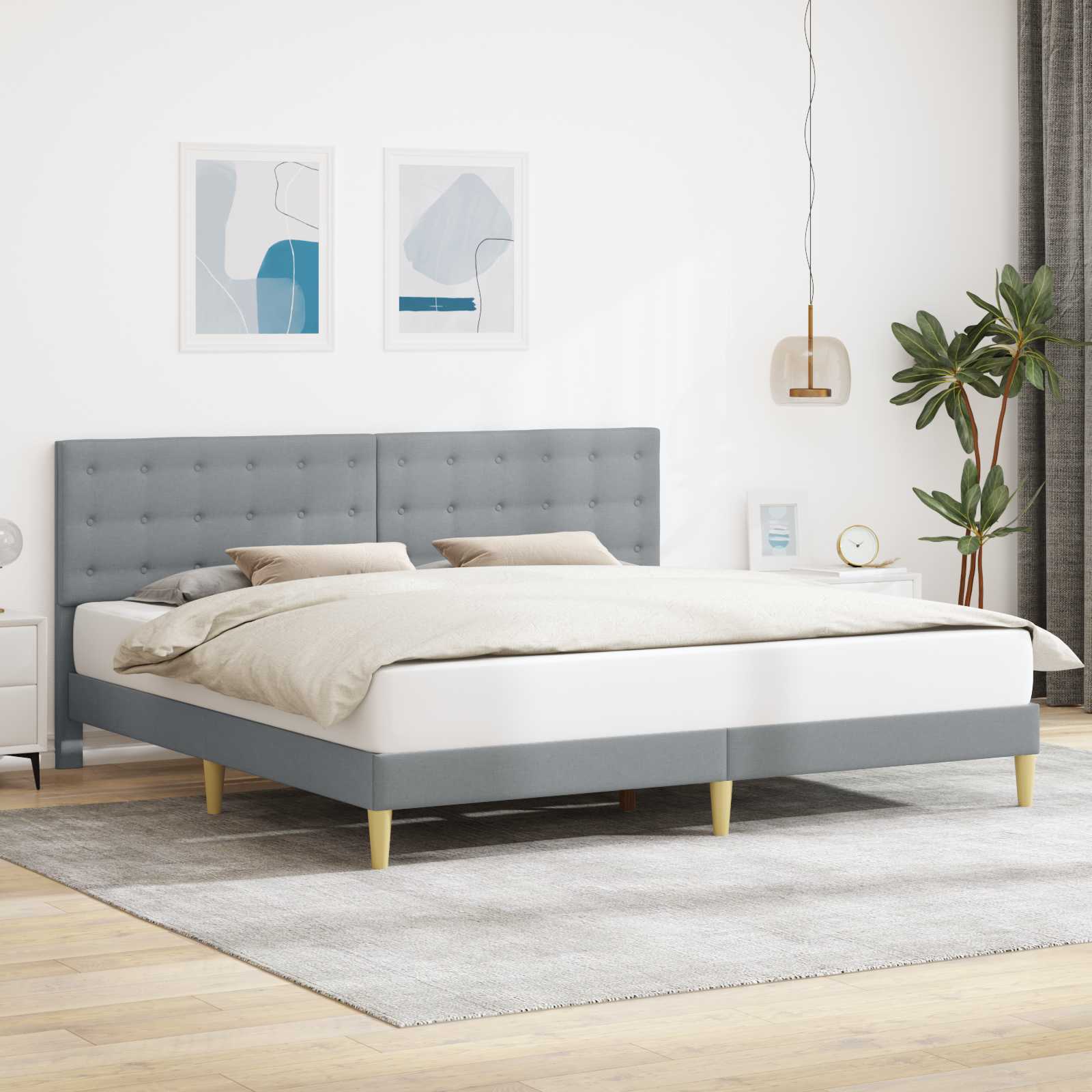 Kids' bed with headboard Jeans Blue 80 x 160 cm fabric