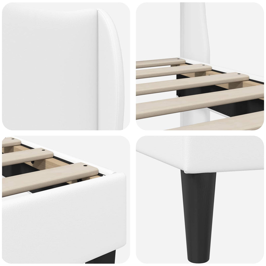Estructura de cama Blanco 100 x 200 cm Cuero sintético