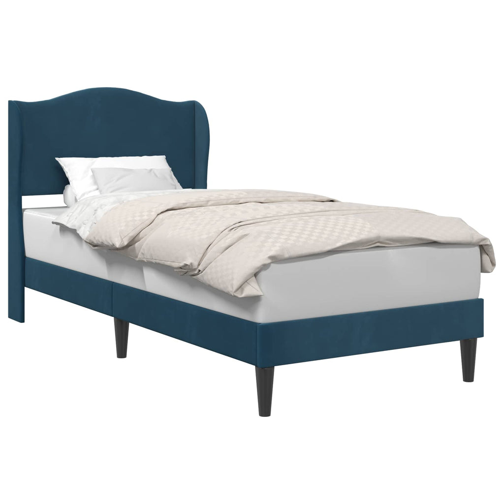 Estructura de cama con cabecera Azul 100 x 200 cm Terciopelo
