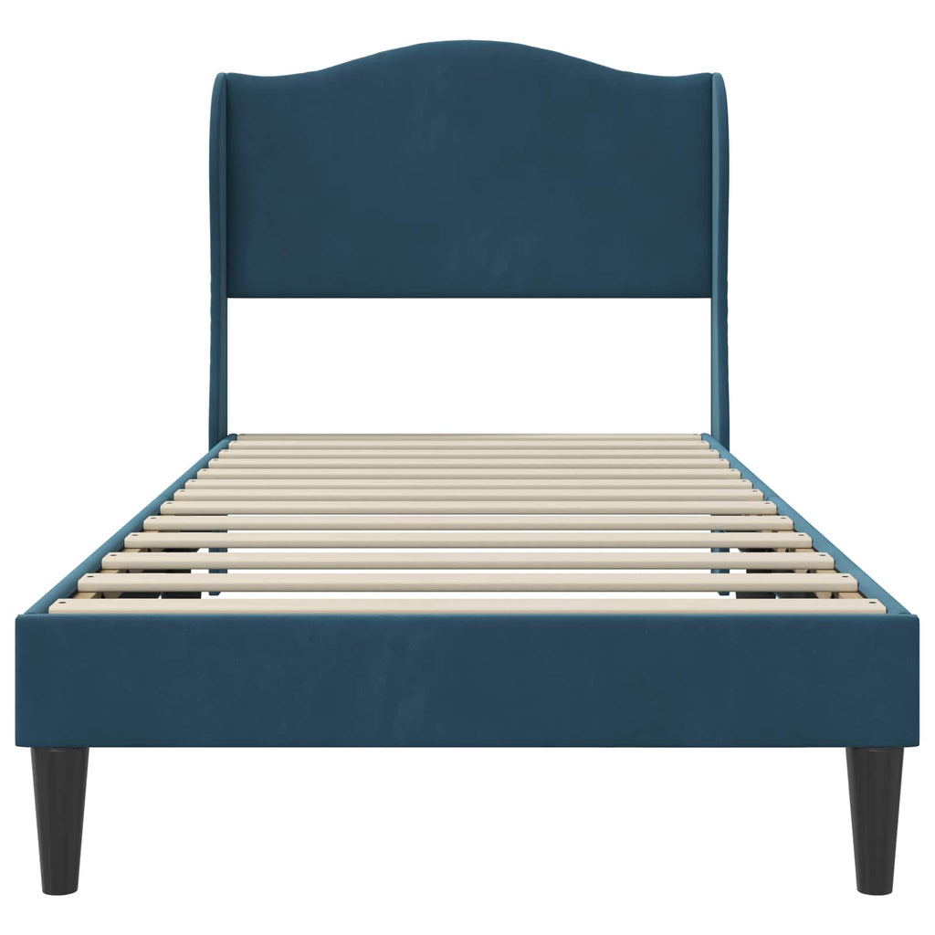 Estructura de cama con cabecera Azul 100 x 200 cm Terciopelo