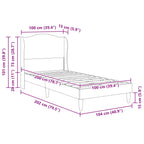 Estructura de cama con cabecera Azul 100 x 200 cm Terciopelo