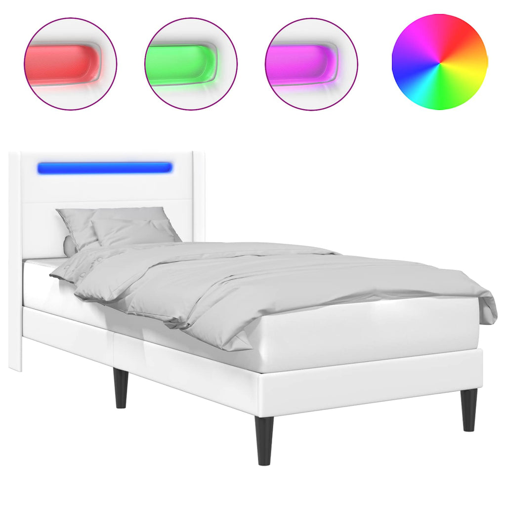 Estructura de cama Blanco 100 x 200 cm Cuero sintético