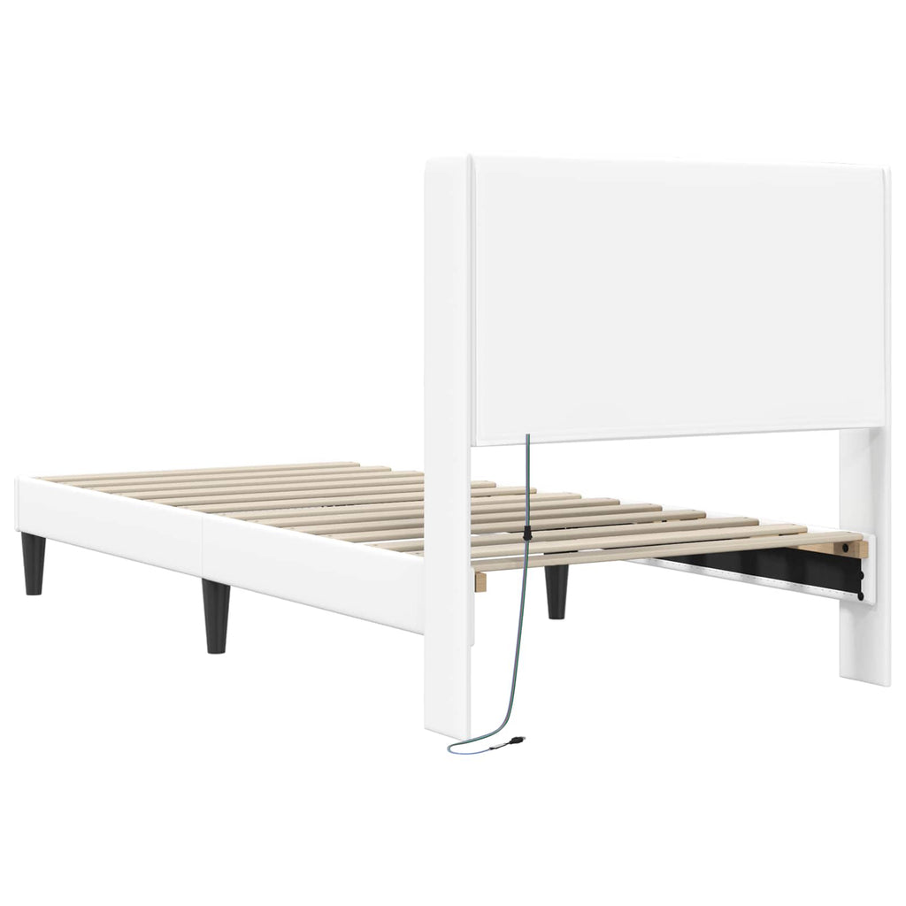 Estructura de cama Blanco 100 x 200 cm Cuero sintético
