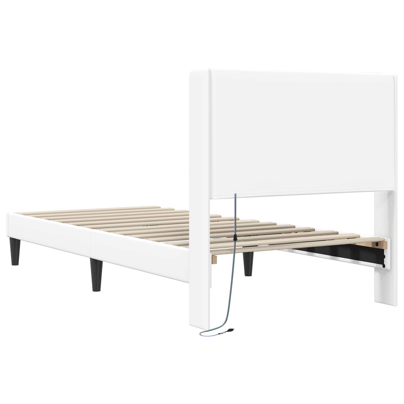 Estructura de cama Blanco 100 x 200 cm Cuero sintético