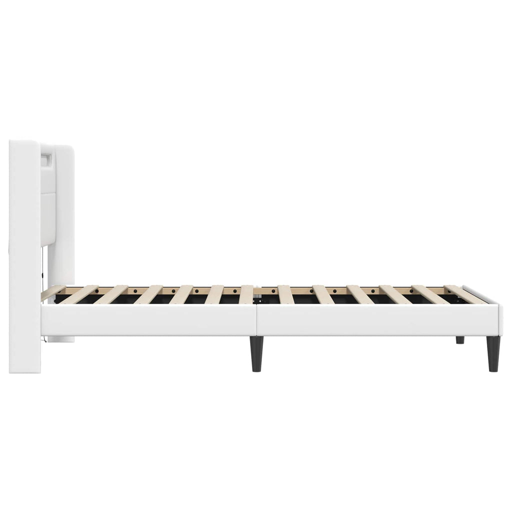 Estructura de cama Blanco 100 x 200 cm Cuero sintético