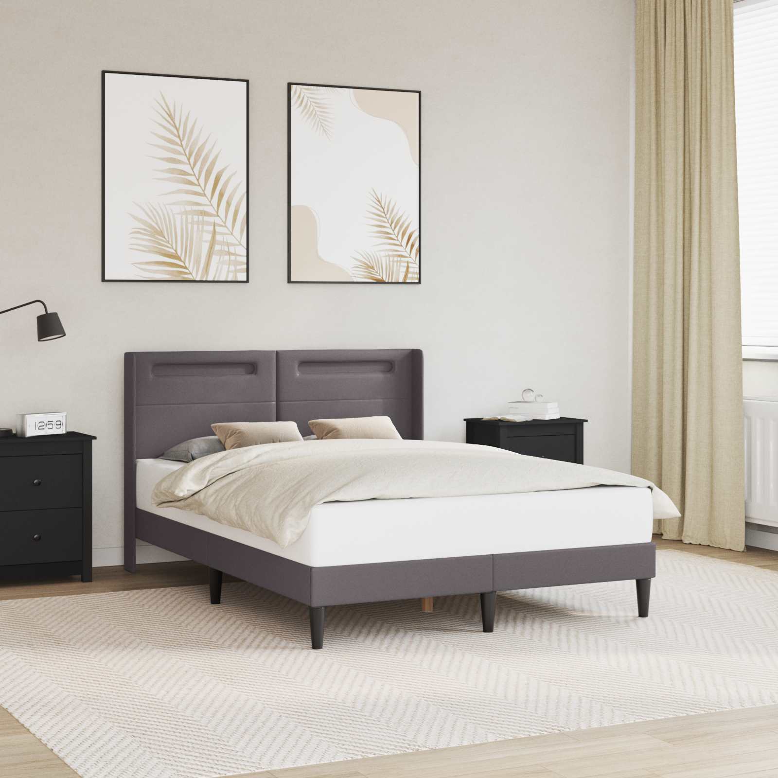 Estrutura de cama Branco 100 x 200 cm Couro sintético