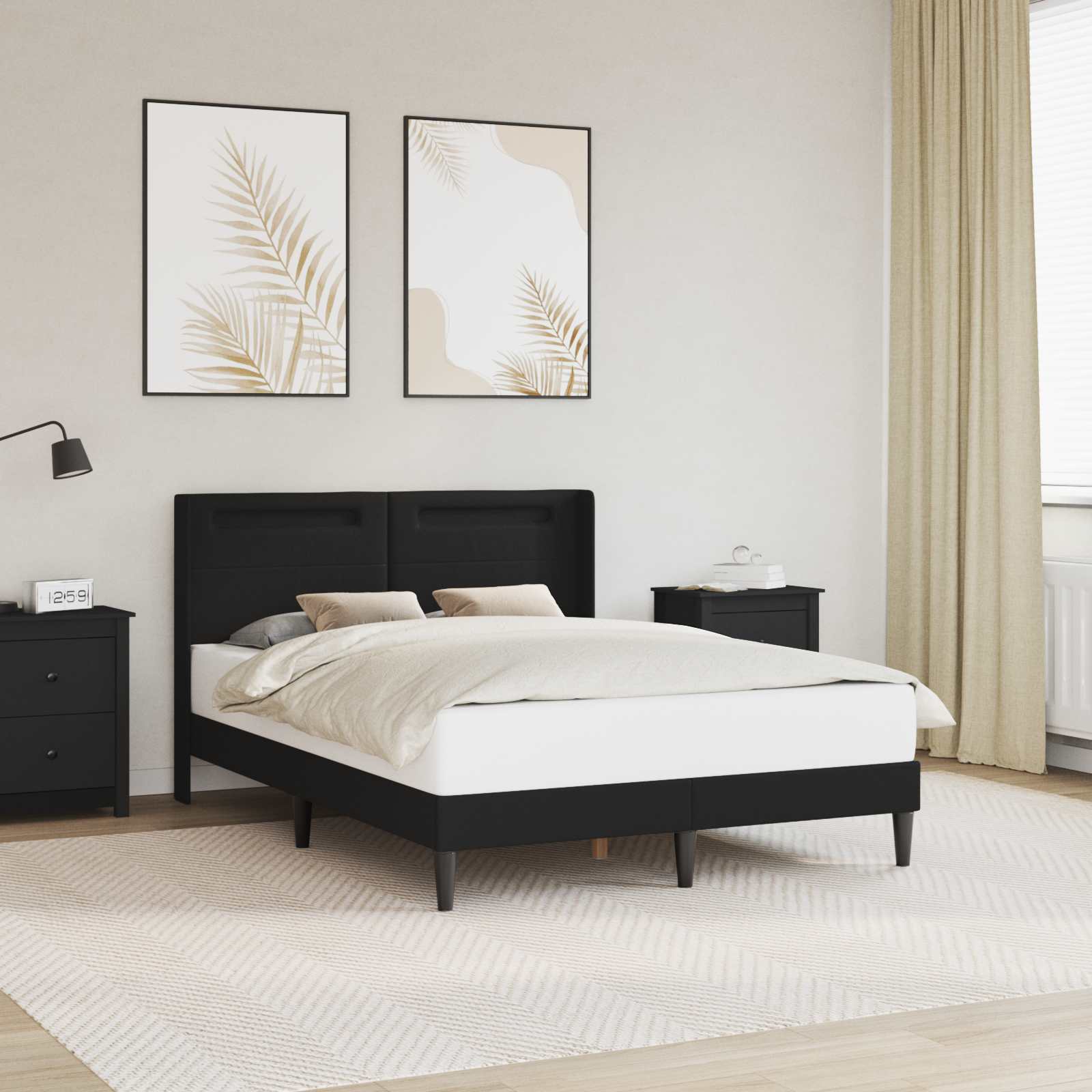 Estrutura de cama Branco 100 x 200 cm Couro sintético