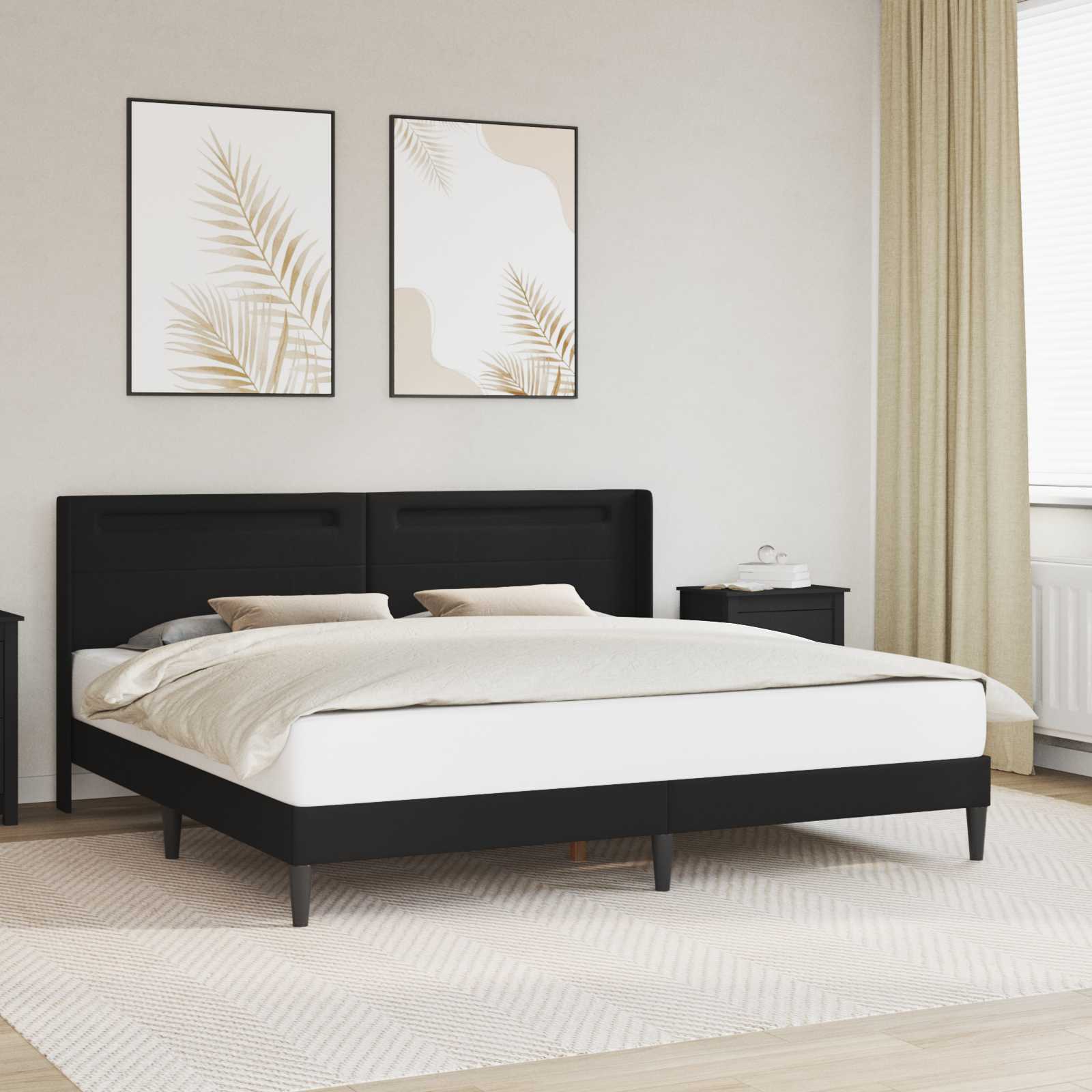 Estrutura de cama Branco 100 x 200 cm Couro sintético