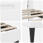 Estructura de cama Blanco 100 x 200 cm Cuero sintético
