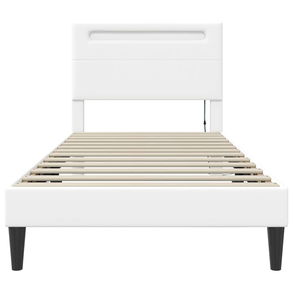 Estructura de cama Blanco 100 x 200 cm Cuero sintético