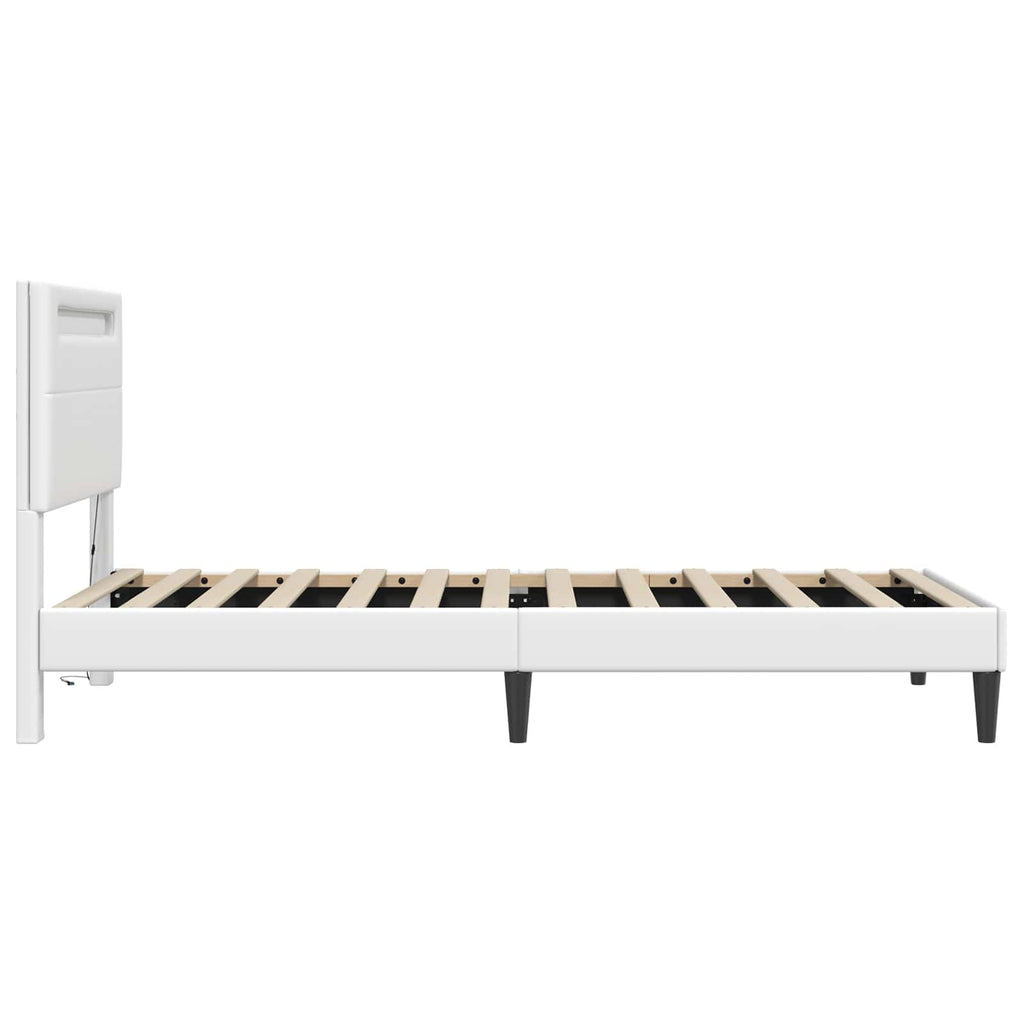 Estructura de cama Blanco 100 x 200 cm Cuero sintético