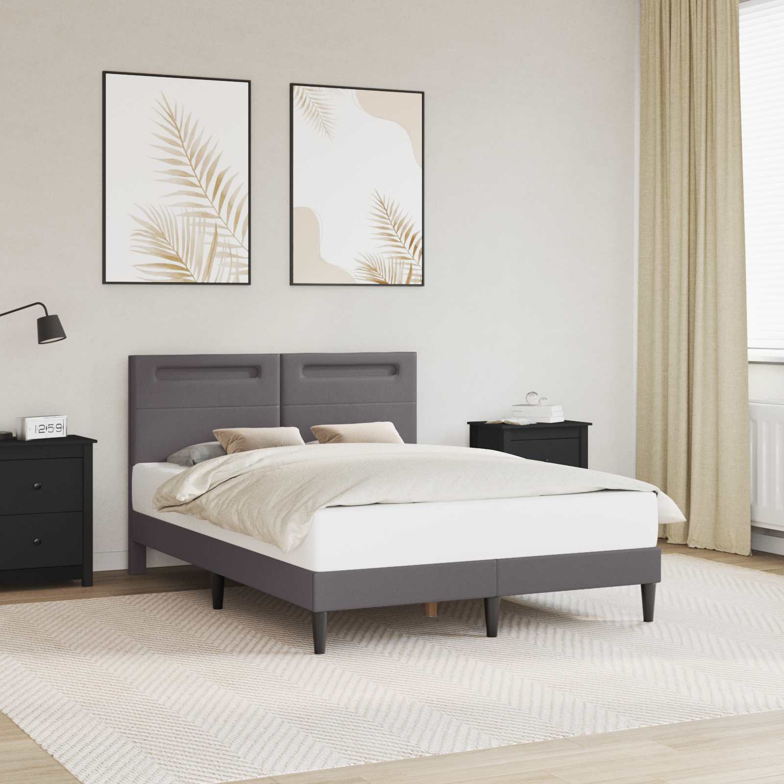 Estrutura de cama Branco 100 x 200 cm Couro sintético