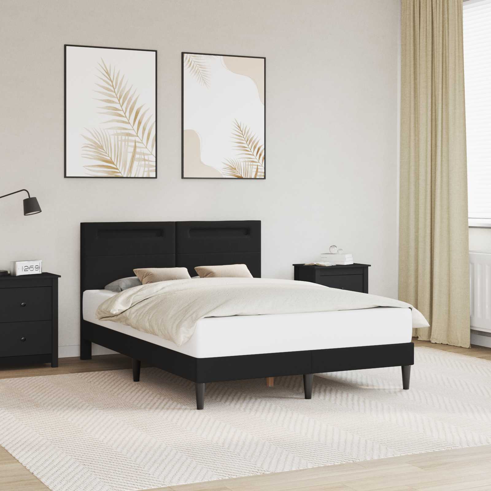 Estrutura de cama Branco 100 x 200 cm Couro sintético