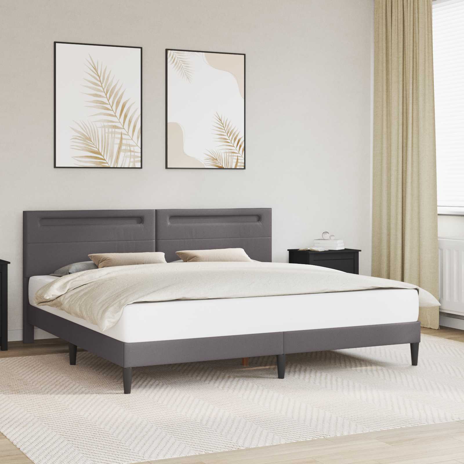 Estrutura de cama Branco 100 x 200 cm Couro sintético