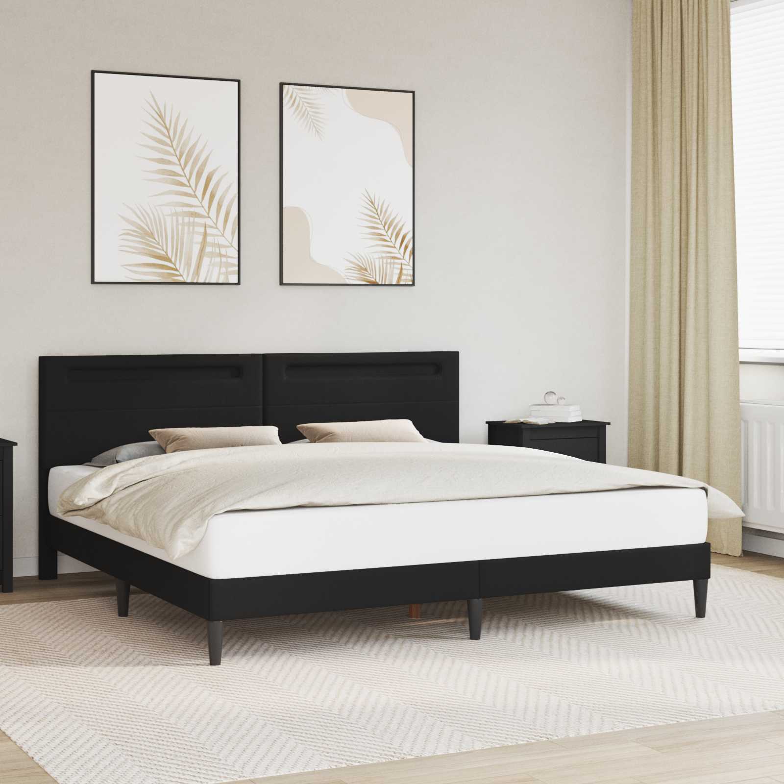 Estrutura de cama Branco 100 x 200 cm Couro sintético