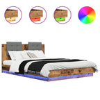 Estructura de cama con cabecero Madera envejecida 120 x 200 cm