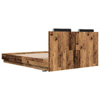 Estructura de cama con cabecero Madera envejecida 120 x 200 cm