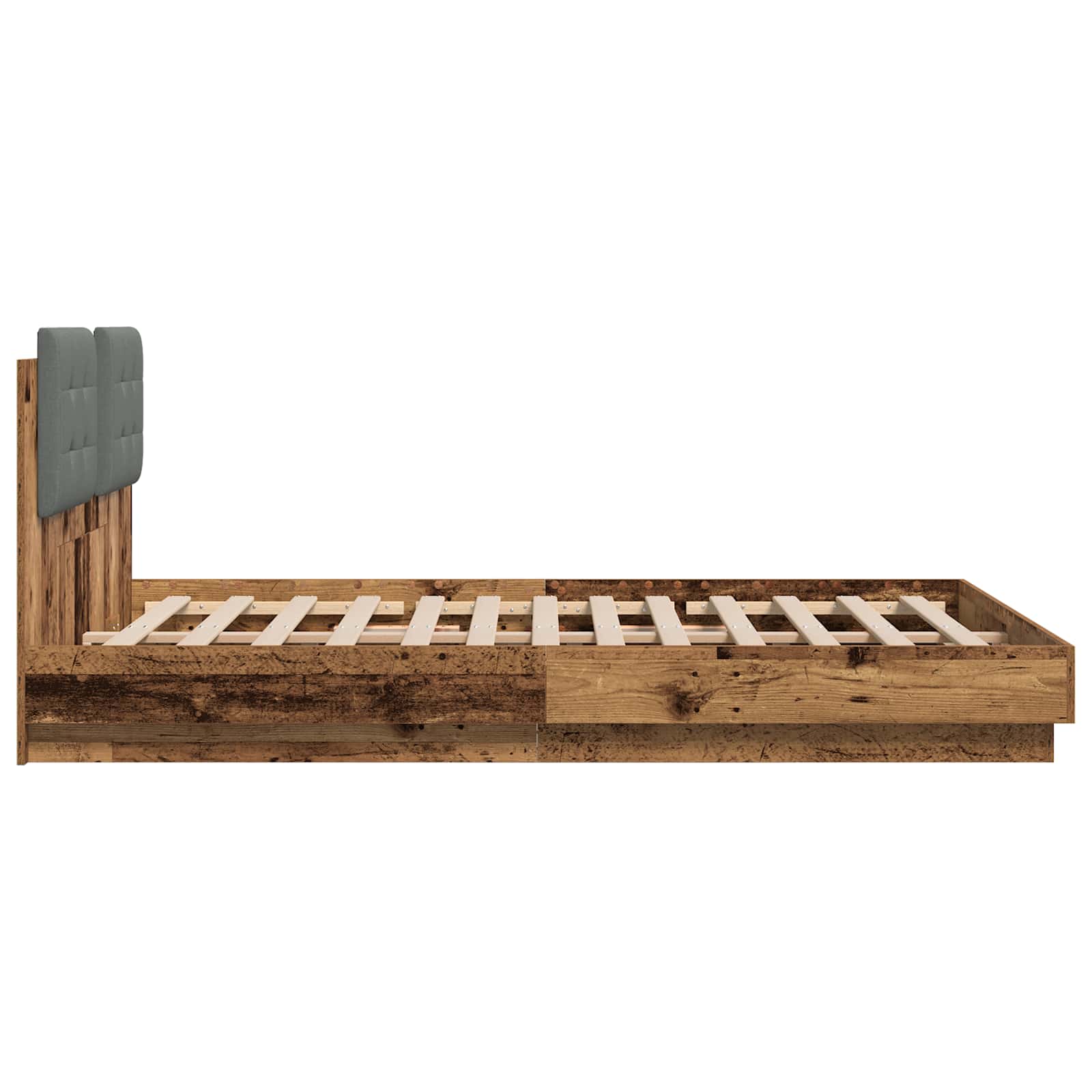 Estructura de cama con cabecero Madera envejecida 120 x 200 cm