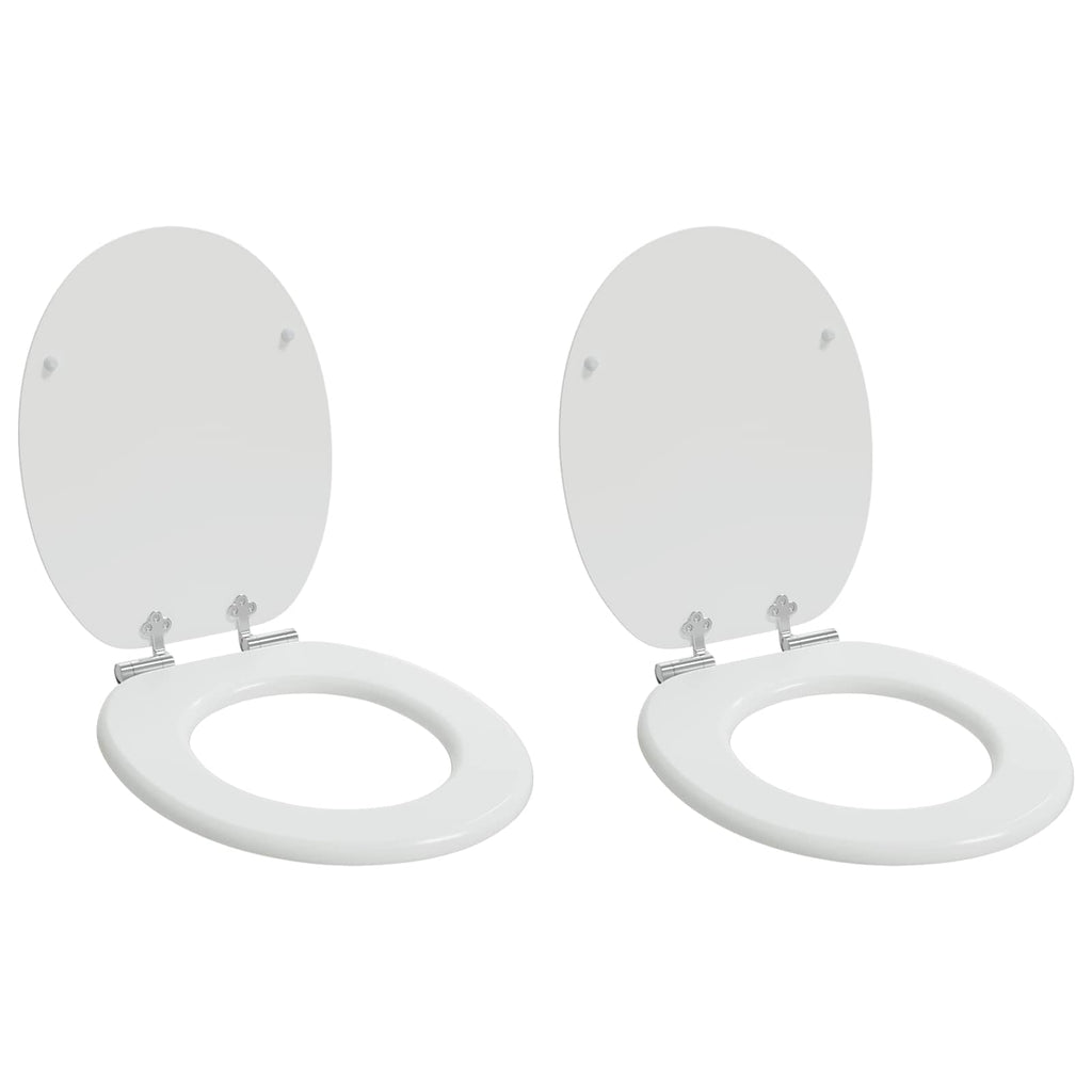 Asiento de inodoro de cierre suave 2 pcs 44 x 38 cm
