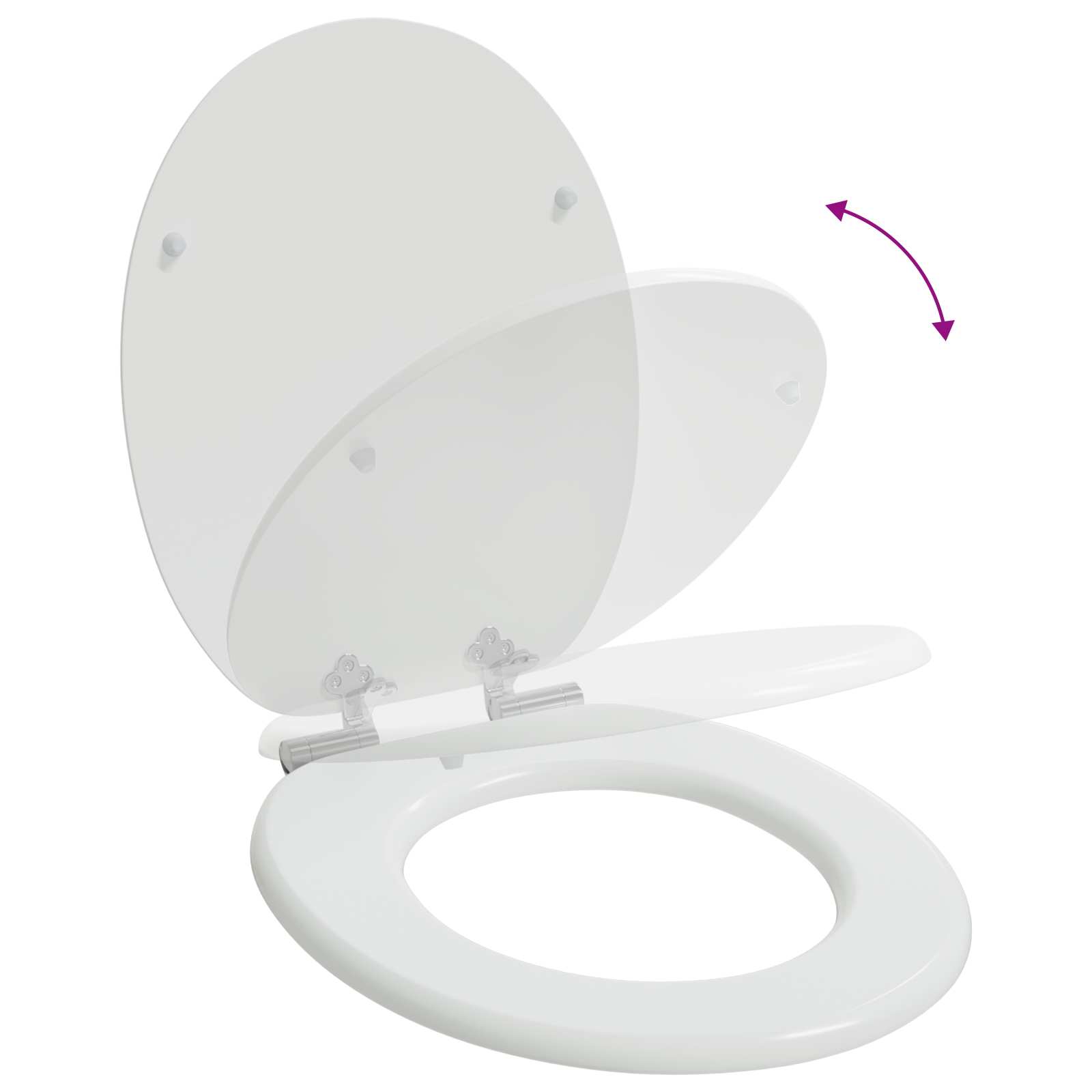 Asiento de inodoro de cierre suave 2 pcs 44 x 38 cm