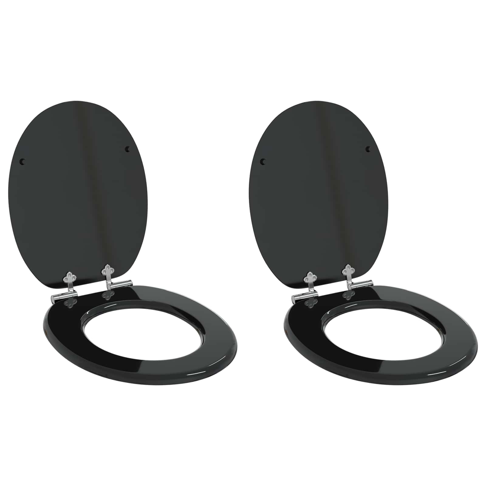 Asiento de inodoro de cierre suave 2 pcs 44 x 38 cm