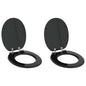 Asiento de inodoro de cierre suave 2 pcs 44 x 38 cm