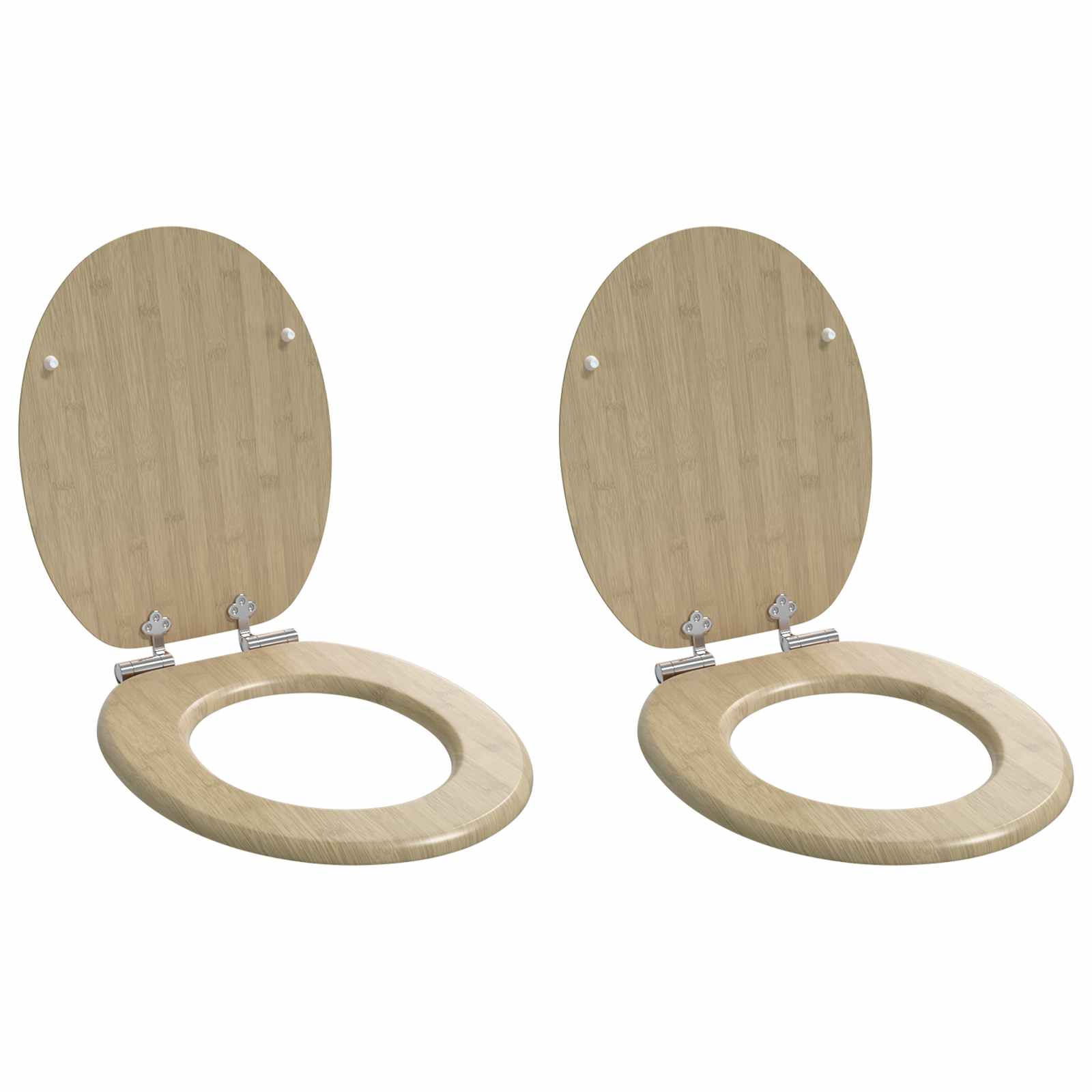 Asiento de inodoro de cierre suave 2 pcs 44 x 38 cm