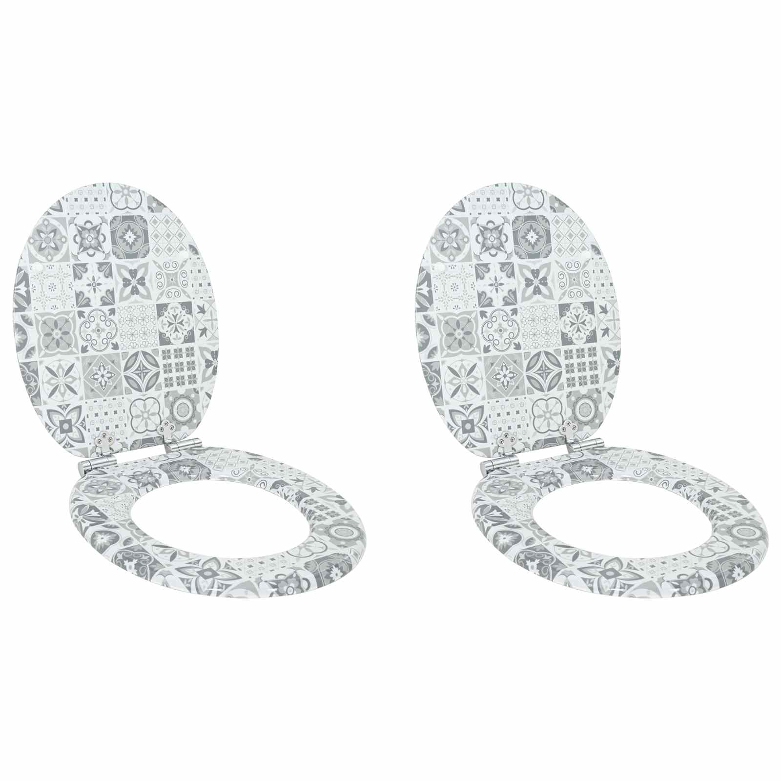 Asiento de inodoro de cierre suave 2 pcs 44 x 38 cm