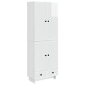Juego de armarios 2 pcs Blanco Brillante 66 x 34,5 x 95 cm